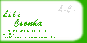 lili csonka business card